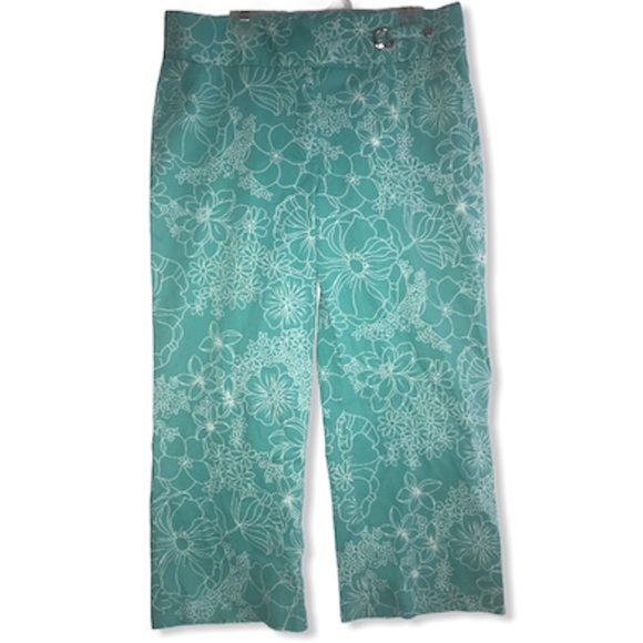 Versailles crop pants blue/green size 8 - Picture 1 of 5